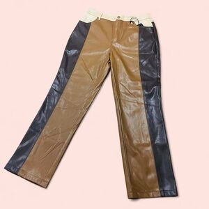 Versona Brown and Tan Straight Leg Pants